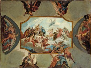 Reverence to Elector Johann Wilhelm von der Pfalz (Design for a Ceiling Painting for Bensberg Castle)